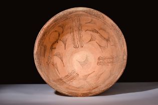 LARGE INDUS VALLEY TERRACOTTA BOWL WITH ANIMALS