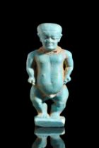 LARGE EGYPTIAN FAIENCE AMULET OF PATAIKOS