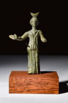 ETRUSCAN BRONZE FIGURINE OF A GODDESS