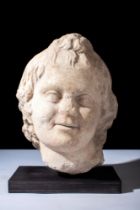 ROMAN MARBLE HEAD OF HARPOCRATES