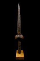 LATE MEDIEVAL BOLLOCK DAGGER / KNIFE WITH GOLD INLAID CROSS