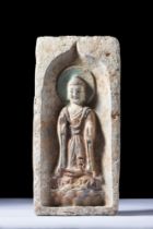 CHINESE TERRACOTTA NORTHERN WEI BUDDHIST TILE