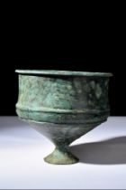 SUPERB SASANIAN BRONZE GOBLET WITH FISH MOTIF