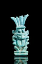 EGYPTIAN FAIENCE AMULET OF BES