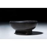 ATTIC BLACK GLAZE FOOTED BOWL