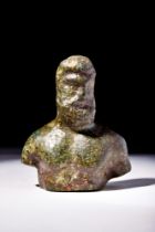 ROMAN BRONZE BUST OF HERCULES