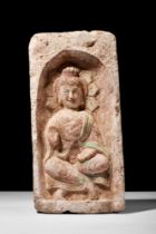 CHINESE NORTHERN WEI TERRACOTTA BUDDHIST TILE