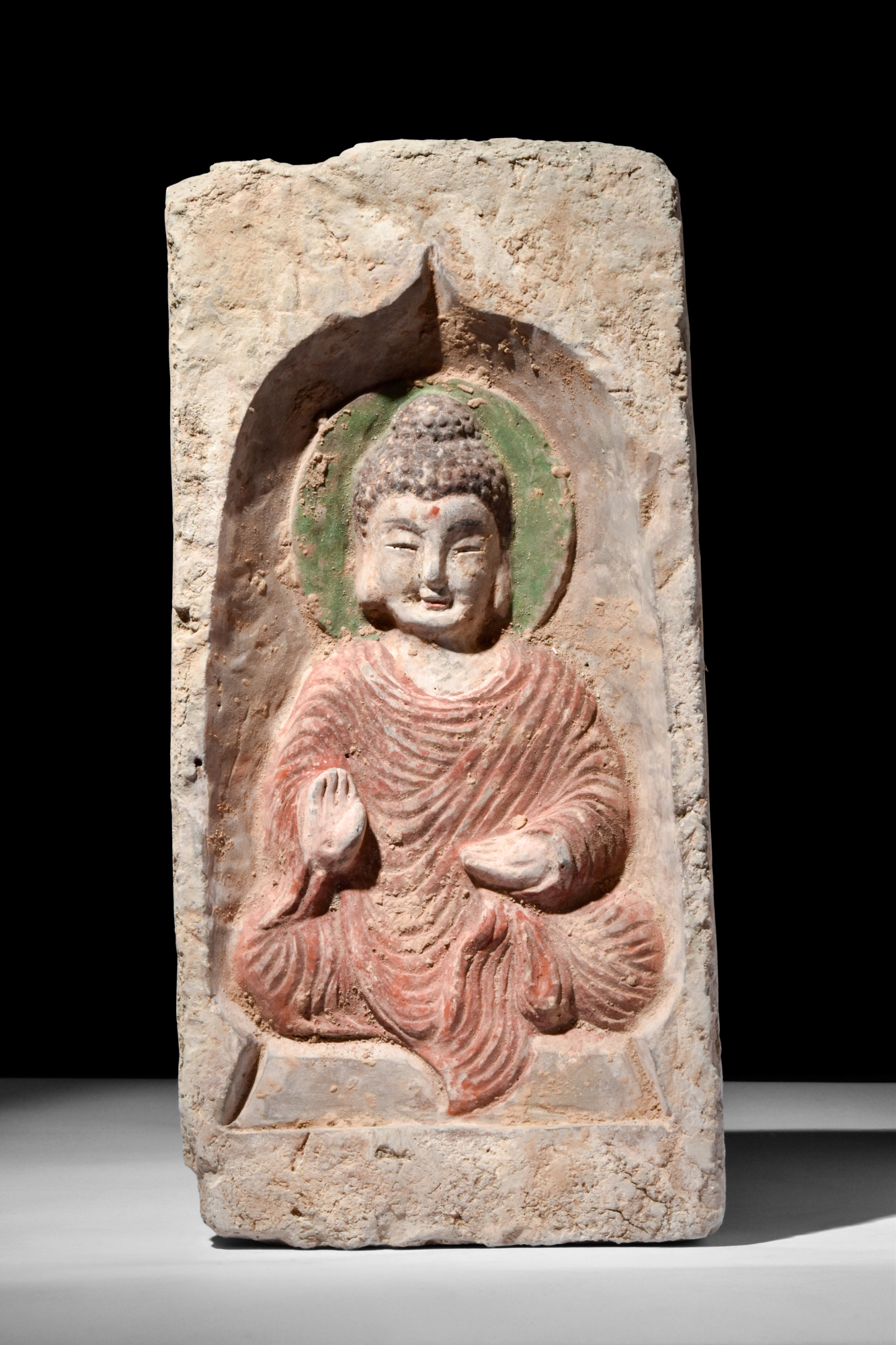 CHINESE NORTHERN WEI TERRACOTTA BUDDHIST TILE