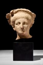 GREEK HELLENISTIC TERRACOTTA HEAD