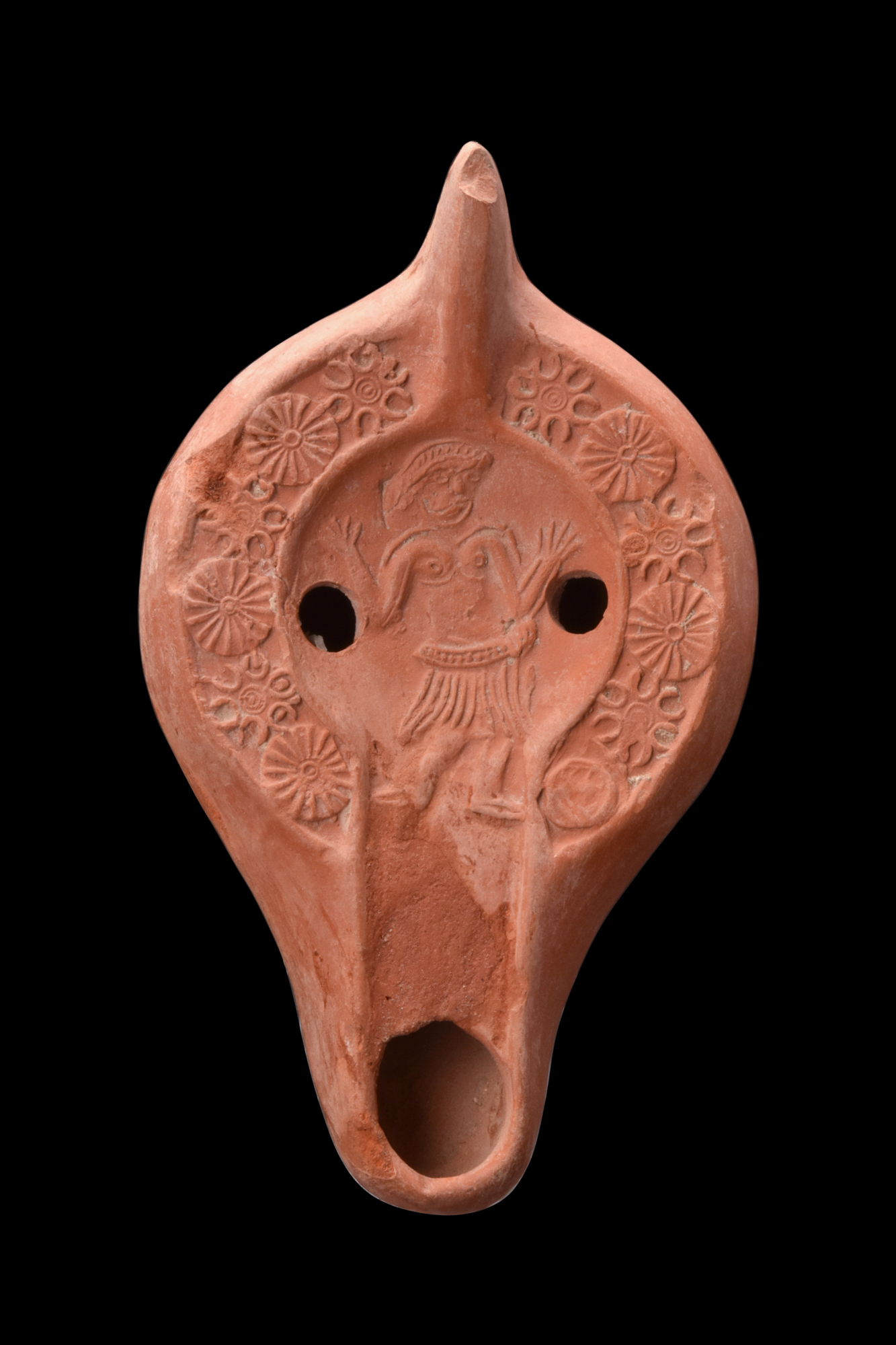 ROMAN TERRACOTTA OIL LAMP WITH A DANCER