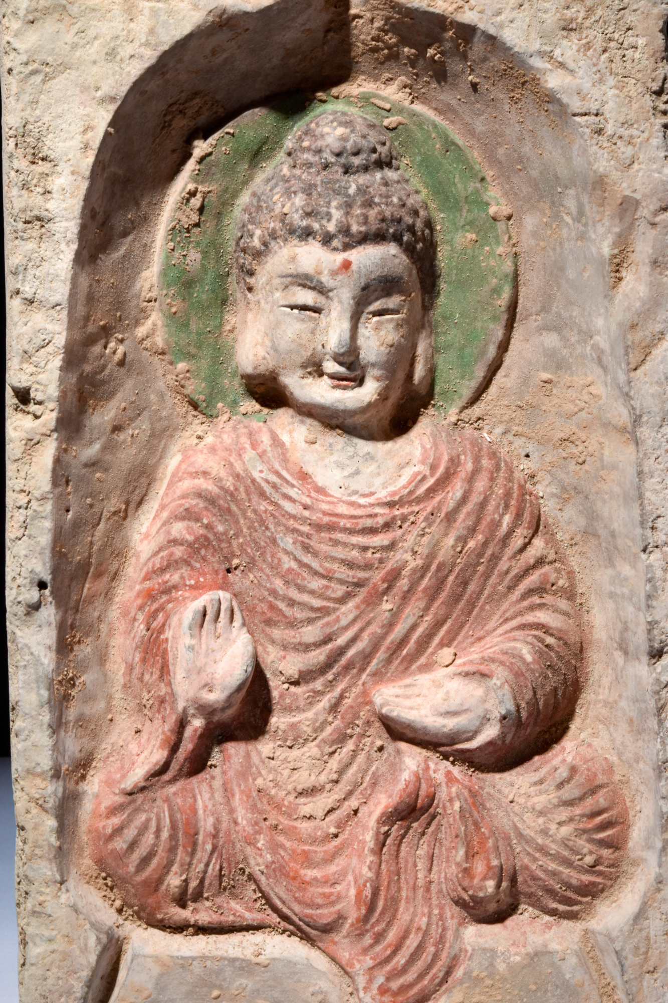 CHINESE NORTHERN WEI TERRACOTTA BUDDHIST TILE - Image 3 of 3