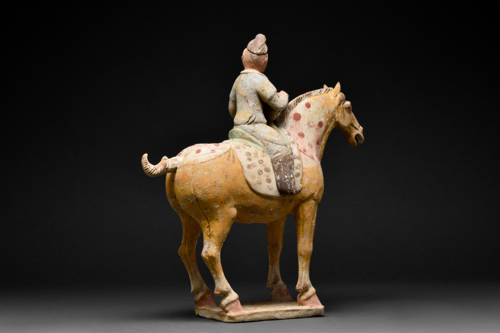 CHINESE TANG DYNASTY TERRACOTTA HORSE WITH SOGDIAN RIDER - TL TESTED - Image 3 of 3