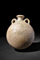 SASANIAN POTTERY PILGRIM FLASK