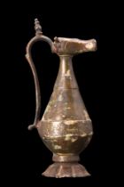 SELJUK BRONZE EWER WITH LAMP-SHAPED SPOUT