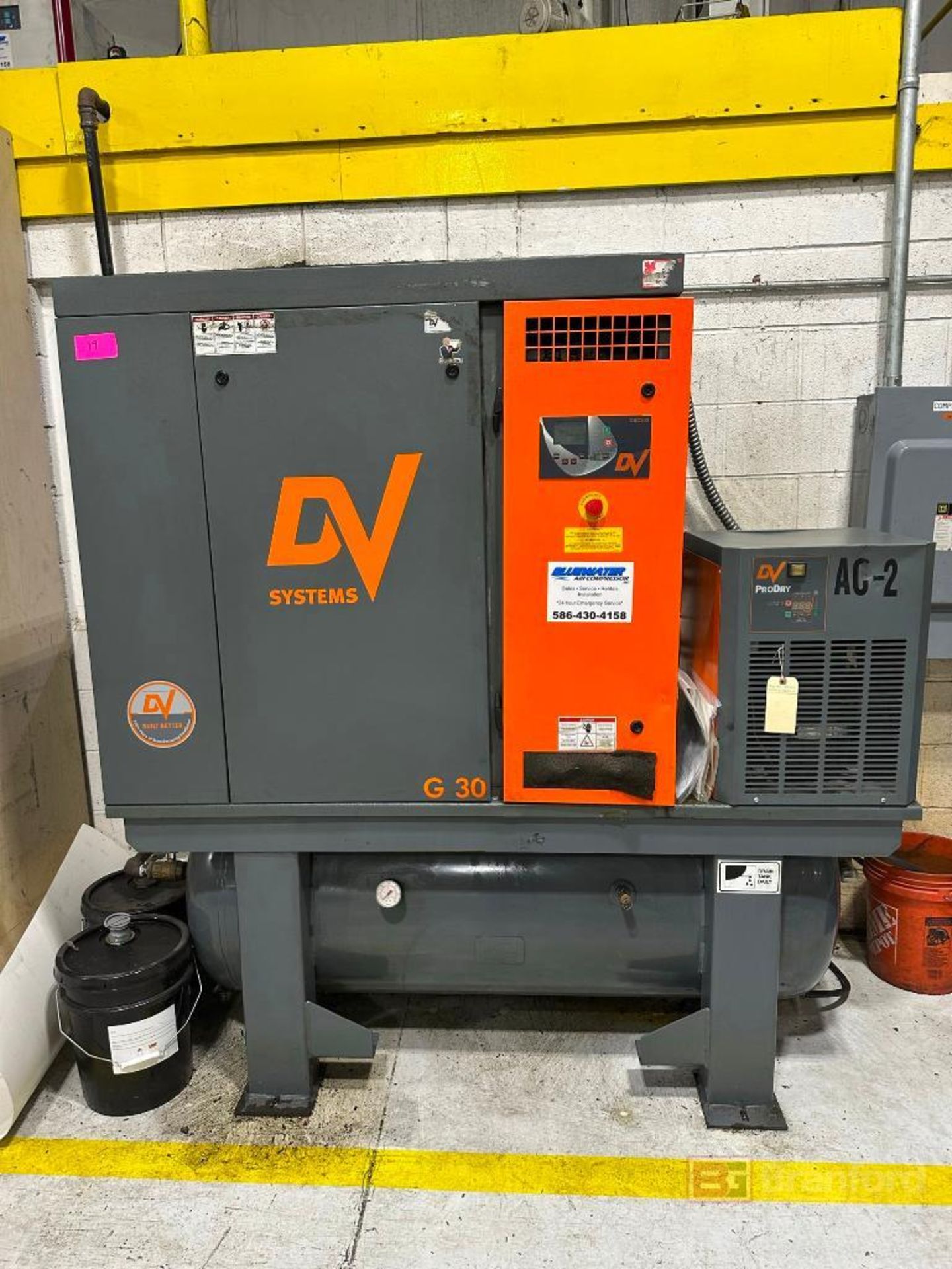 DV Systems Model G30TDVSD 30-HP Rotary Screw Air Compressor - Image 3 of 11