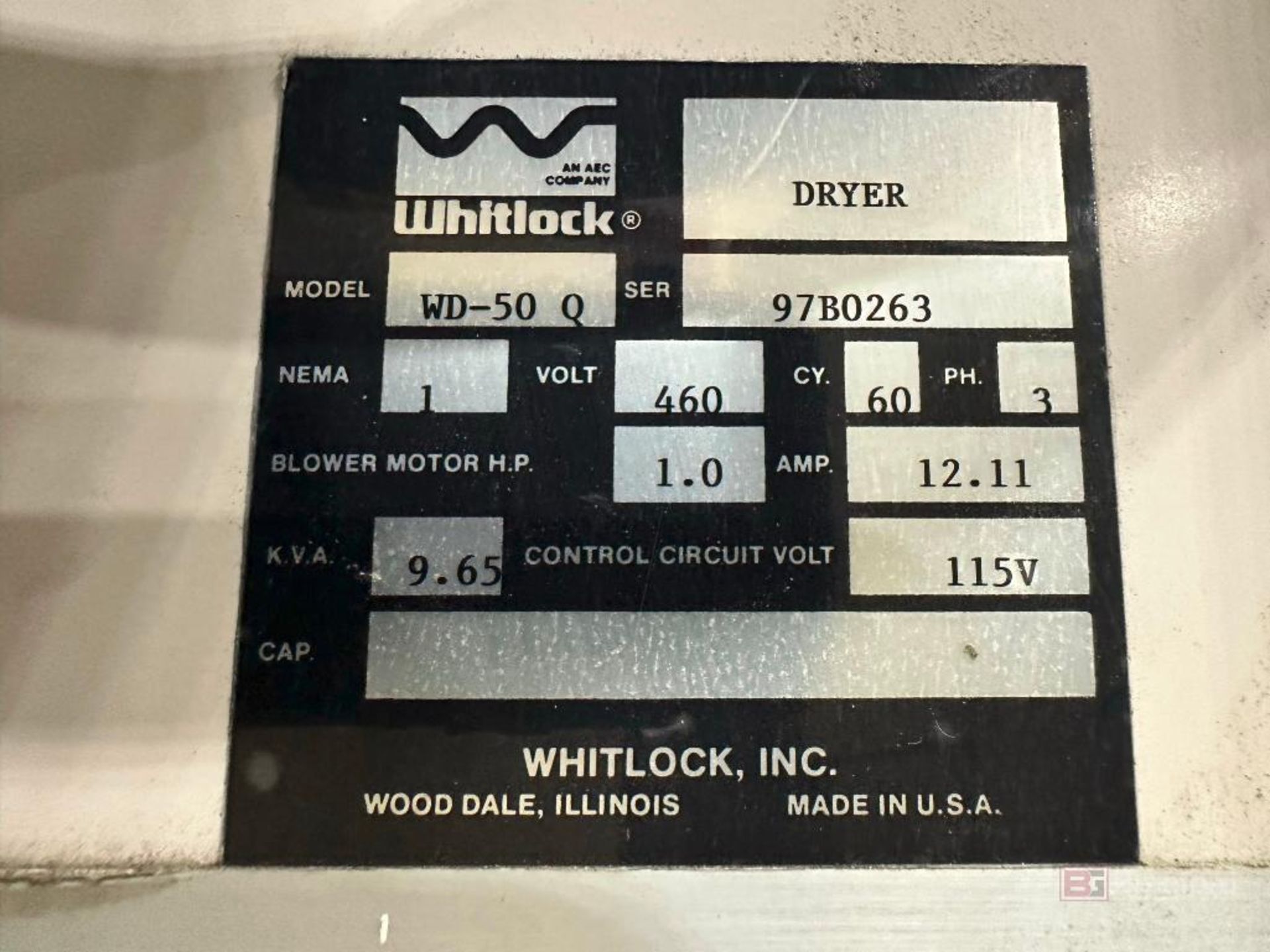 AEC/Whitlock WD-50 Q Dryer - Image 5 of 5