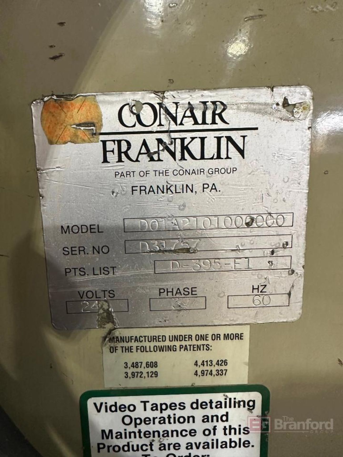 Conair/Franklin Model D01A210100000 Dryer - Image 5 of 5