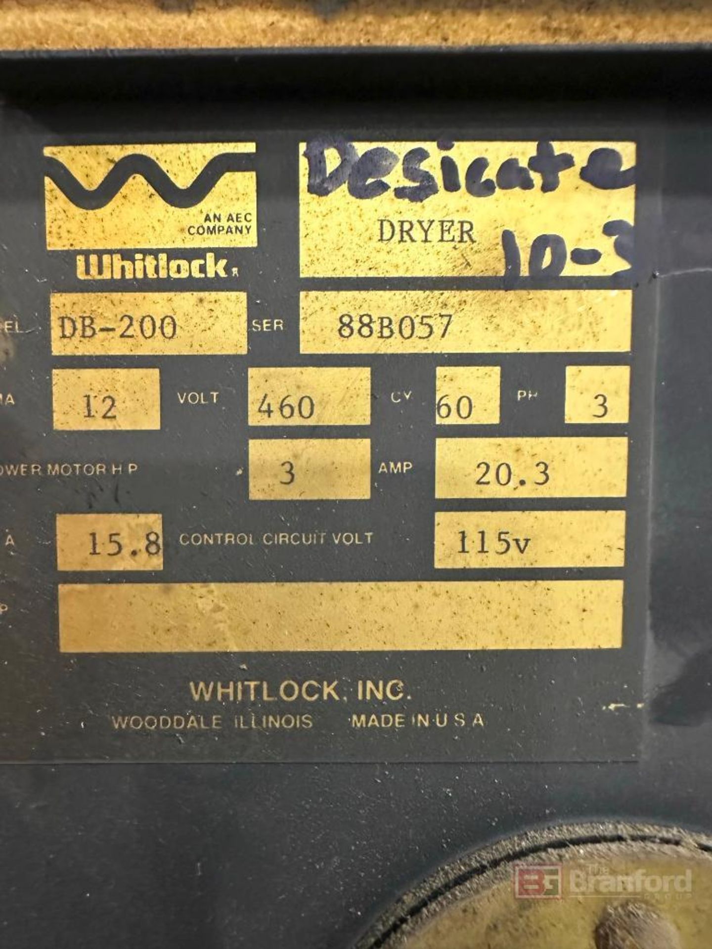 AEC/Whitlock DB200 Dryer - Image 5 of 5
