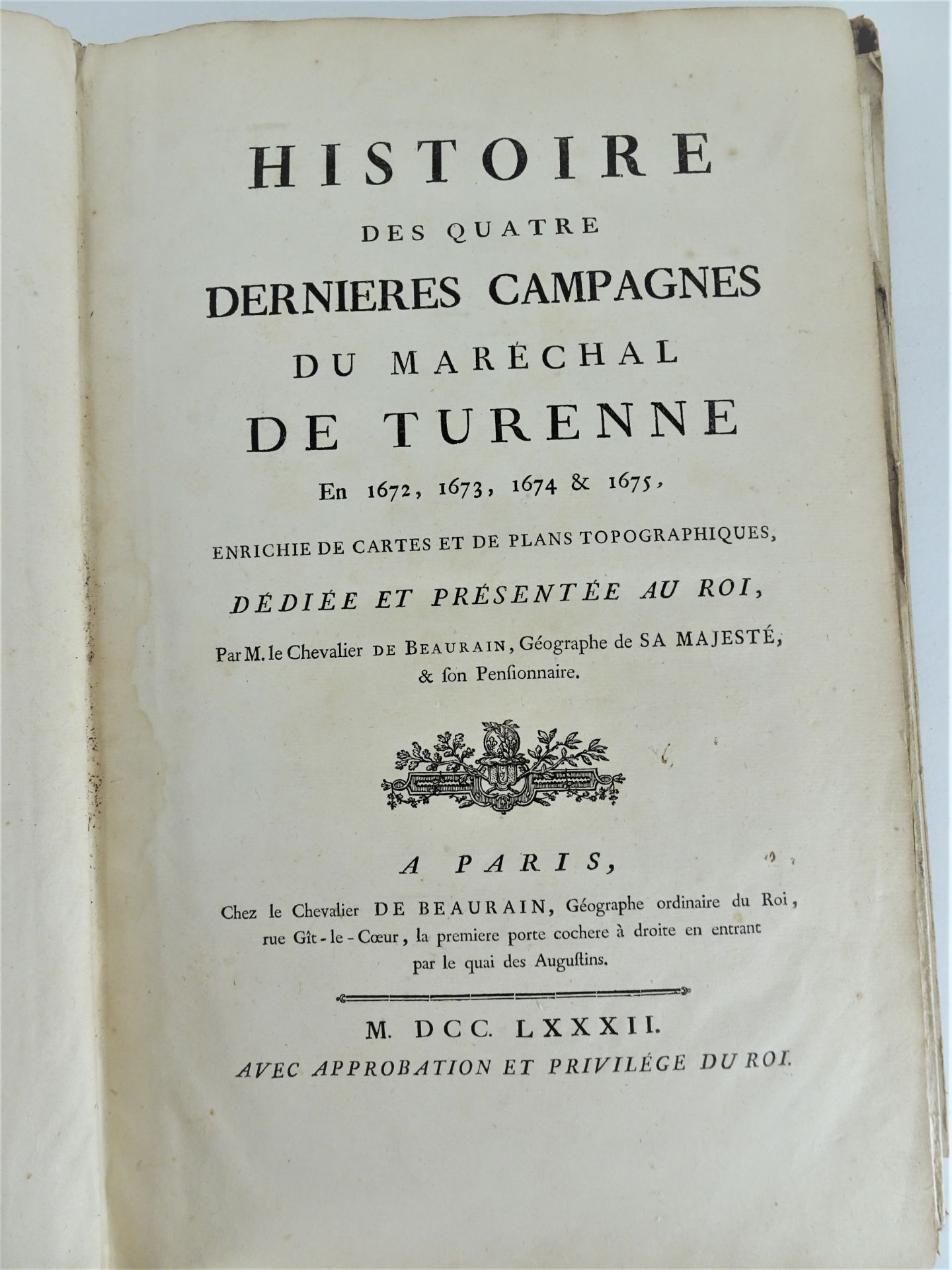 |Histoire militaire| Beaurain Chevalier de, "Histoire des quatre dernières campagnes du maréchal - Image 9 of 20