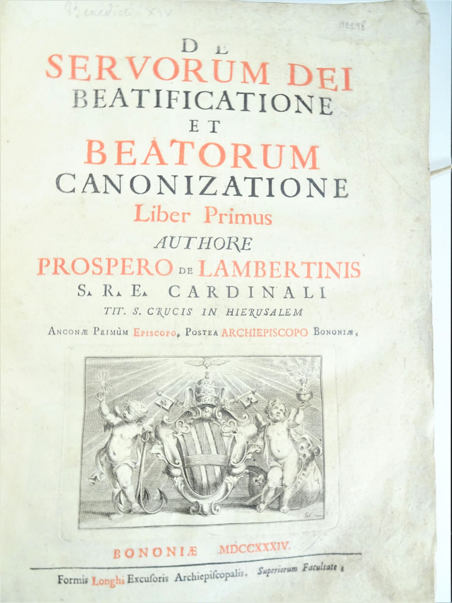 |Réligion| Prospero de Lambertinis, "De servorum dei beatificatione et beatorum canonizatione - Image 2 of 8