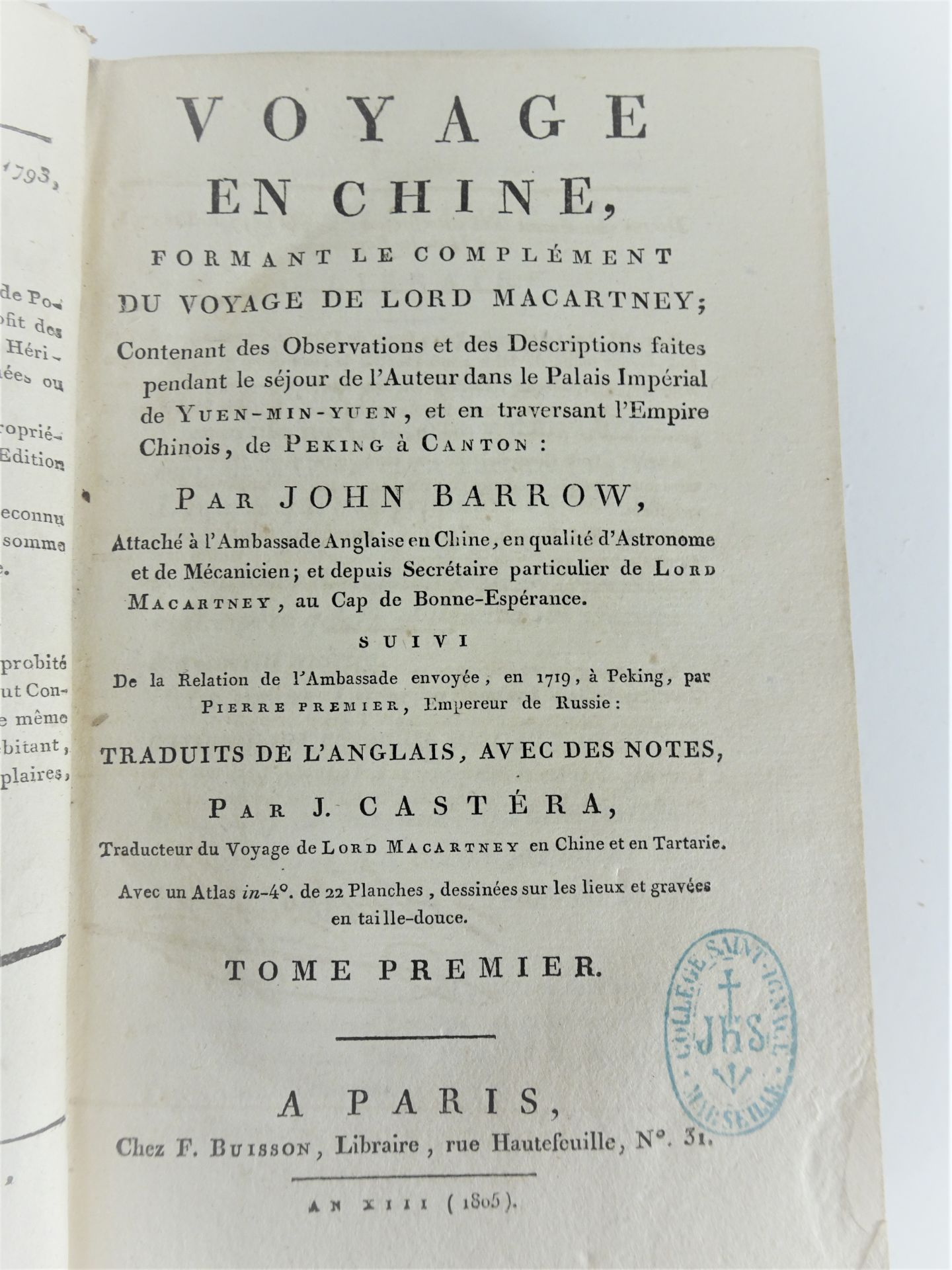 |Voyage|"Voyage dans l'intérieur de la Chine et en Tartarie, fait dans les années 1792, 1793 et 1794 - Image 6 of 7