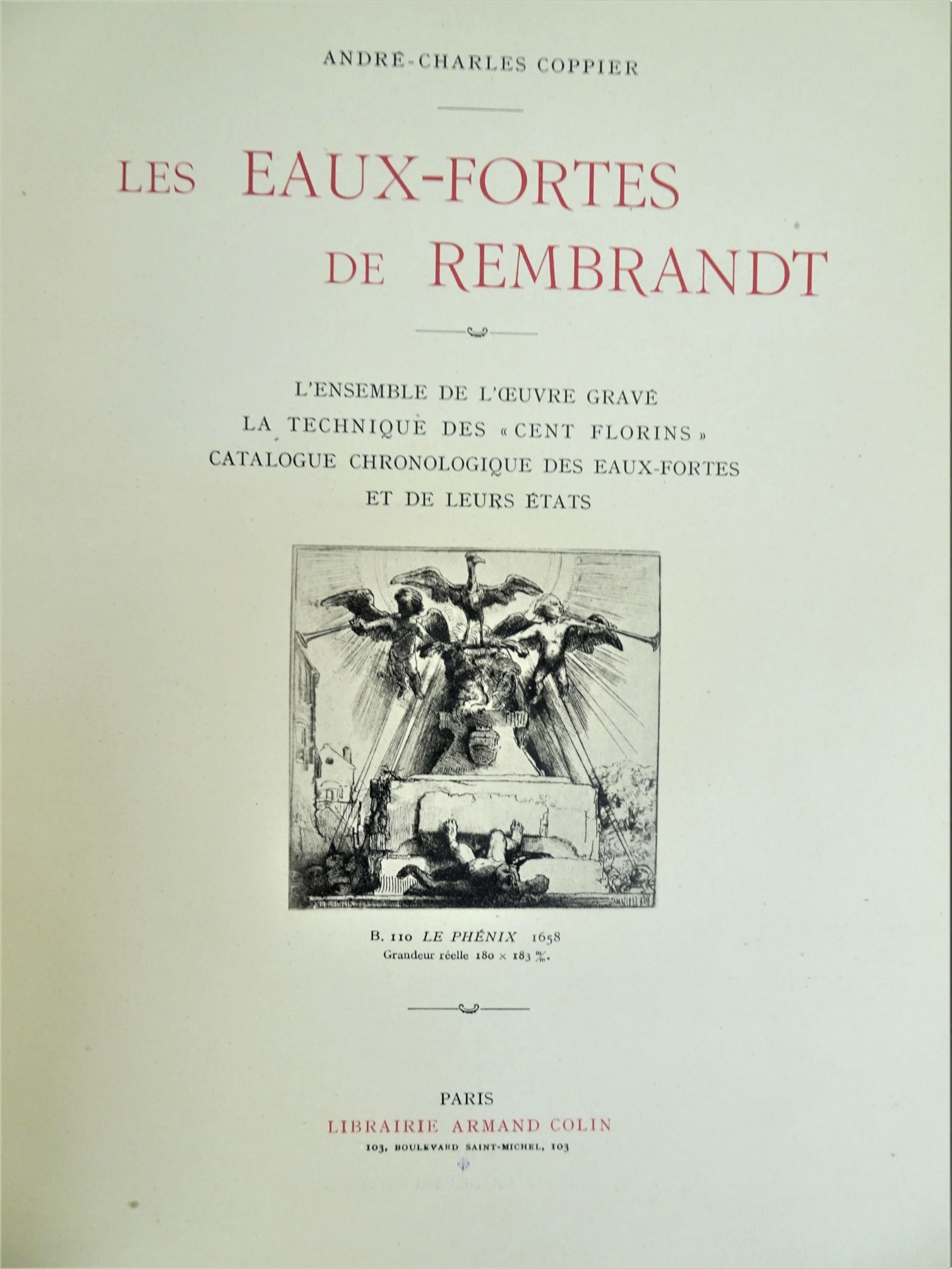 |Art|André Charles Coppier, "Les eaux-fortes de Rembrandt", 1922, limité. Paris, Armand Colin, " - Image 2 of 15