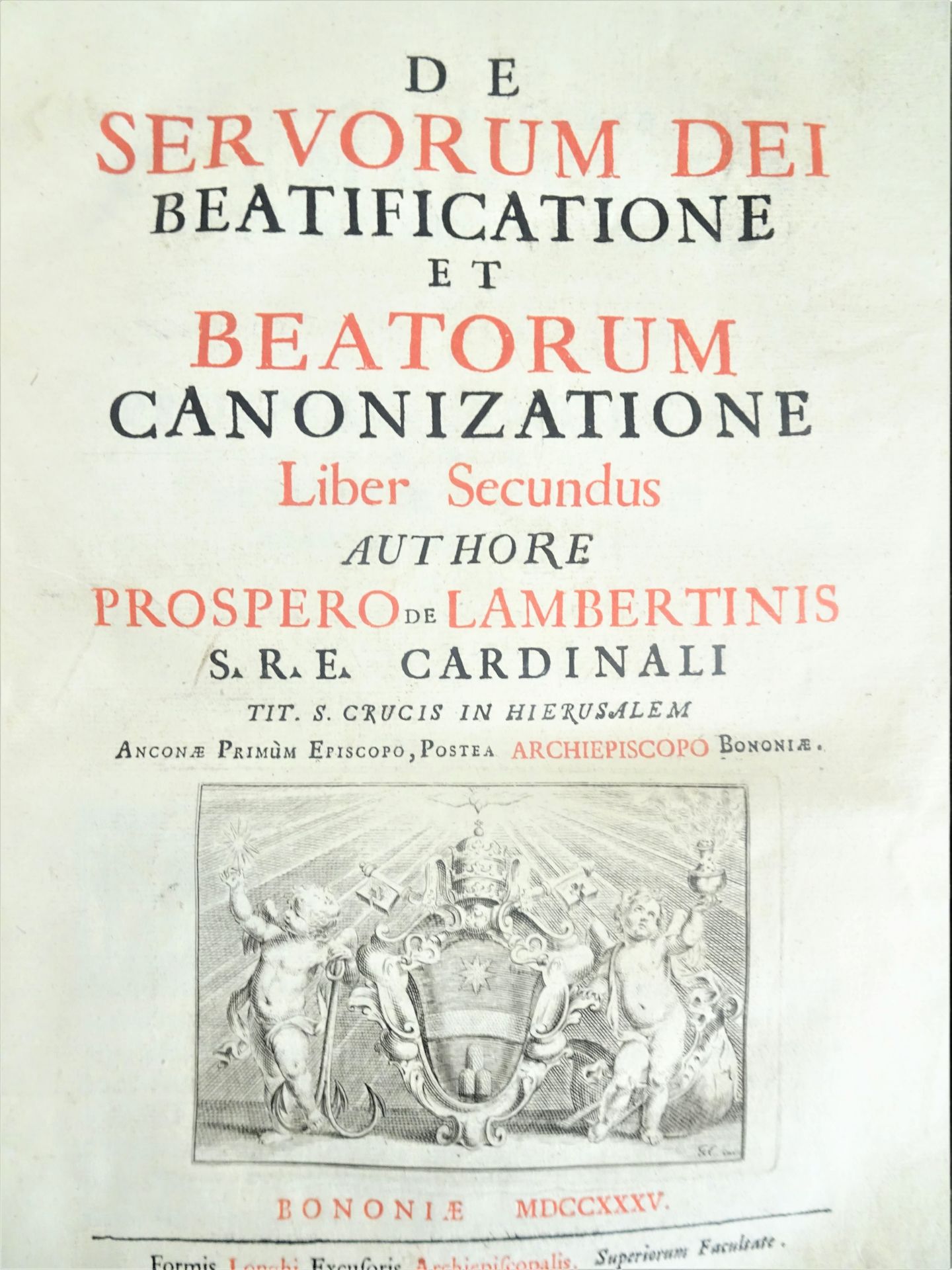 |Réligion| Prospero de Lambertinis, "De servorum dei beatificatione et beatorum canonizatione - Image 6 of 8