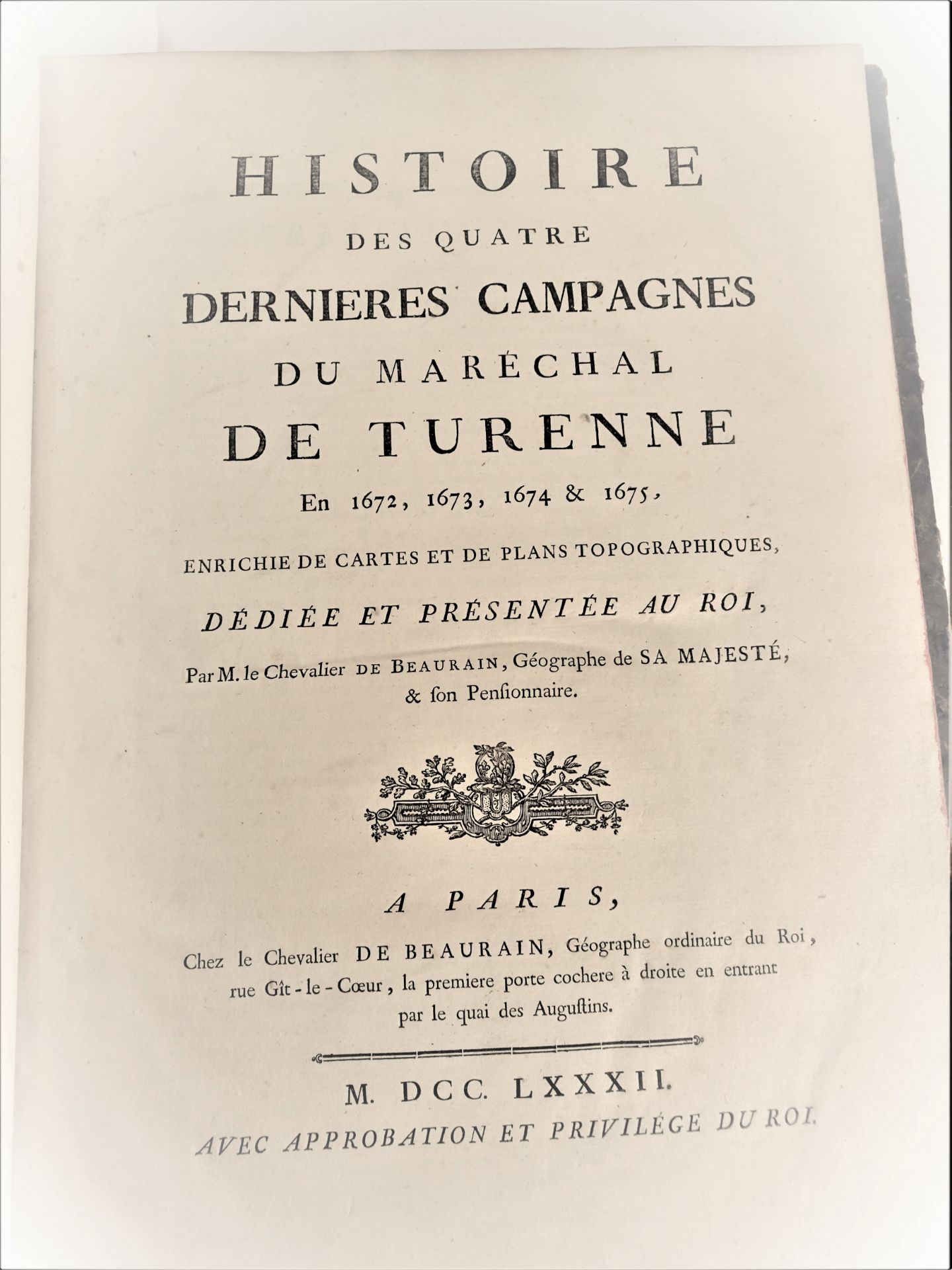 |Histoire militaire| Beaurain Chevalier de, "Histoire des quatre dernières campagnes du maréchal - Image 3 of 20