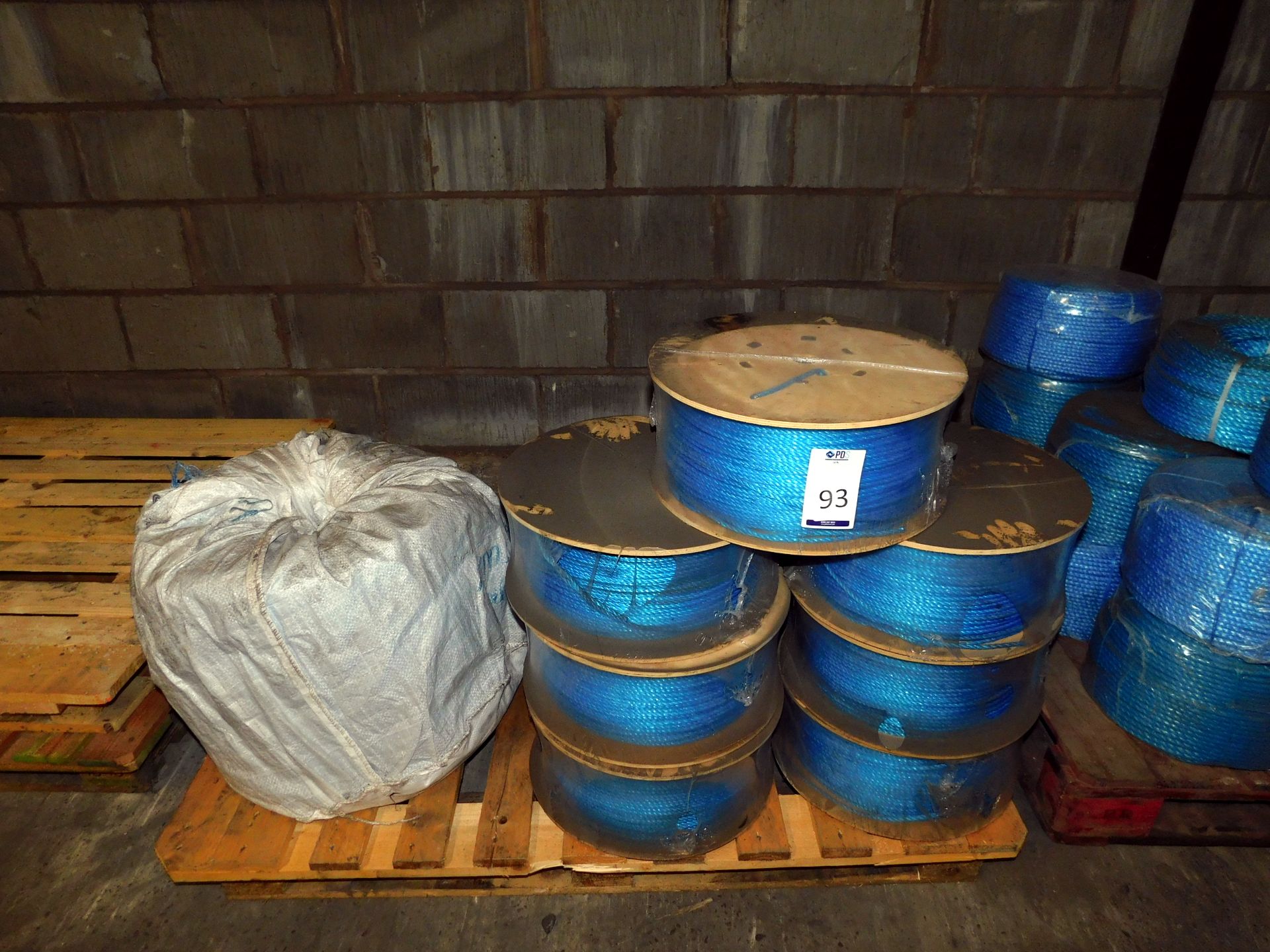 Pallte With Ropes Contents of Pallet of 12 Rolls of 6mm PP Rope, 500m per reel (Location ...