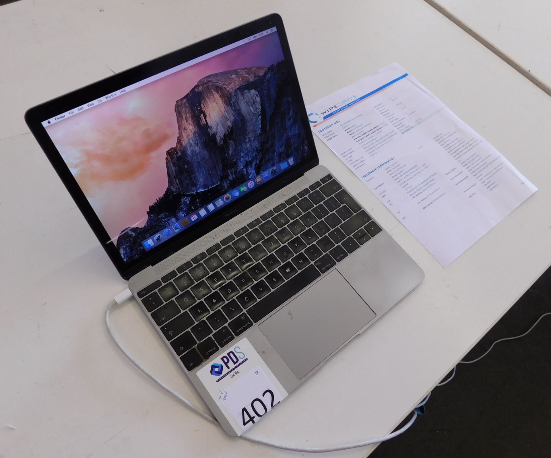 Apple MacBook, A1534, Serial Number C02Q702NGCN2, Core M @ 1.2GHz, 8GB RAM, 500GB HDD, OS Installed,