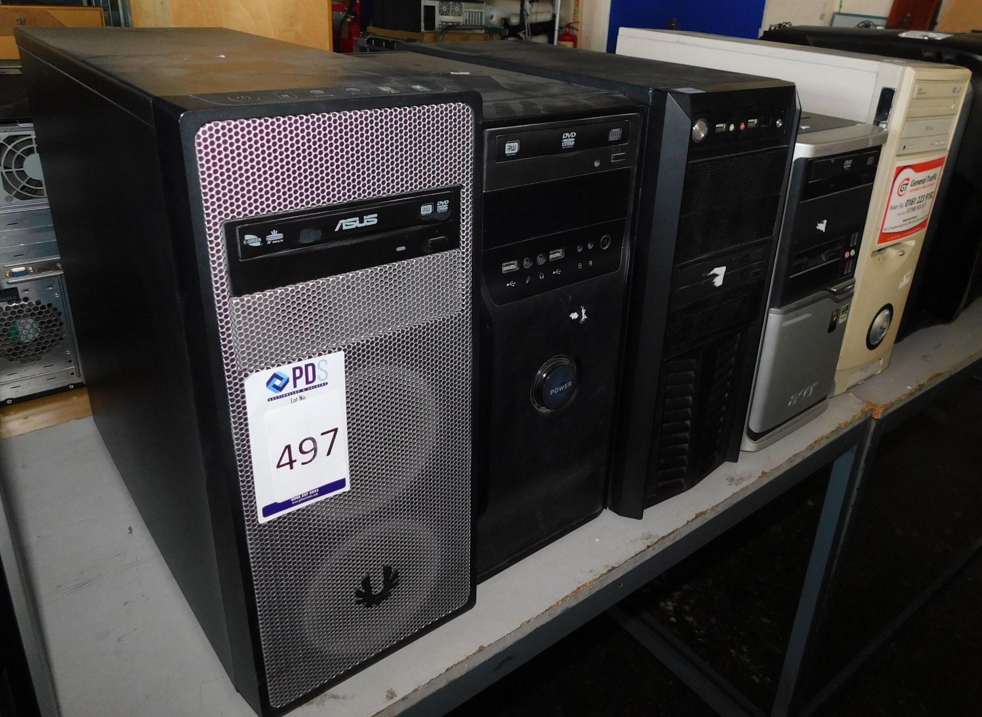 5 Various Tower Computers (No HDD) (Location Stockport. Please Refer to General Notes)