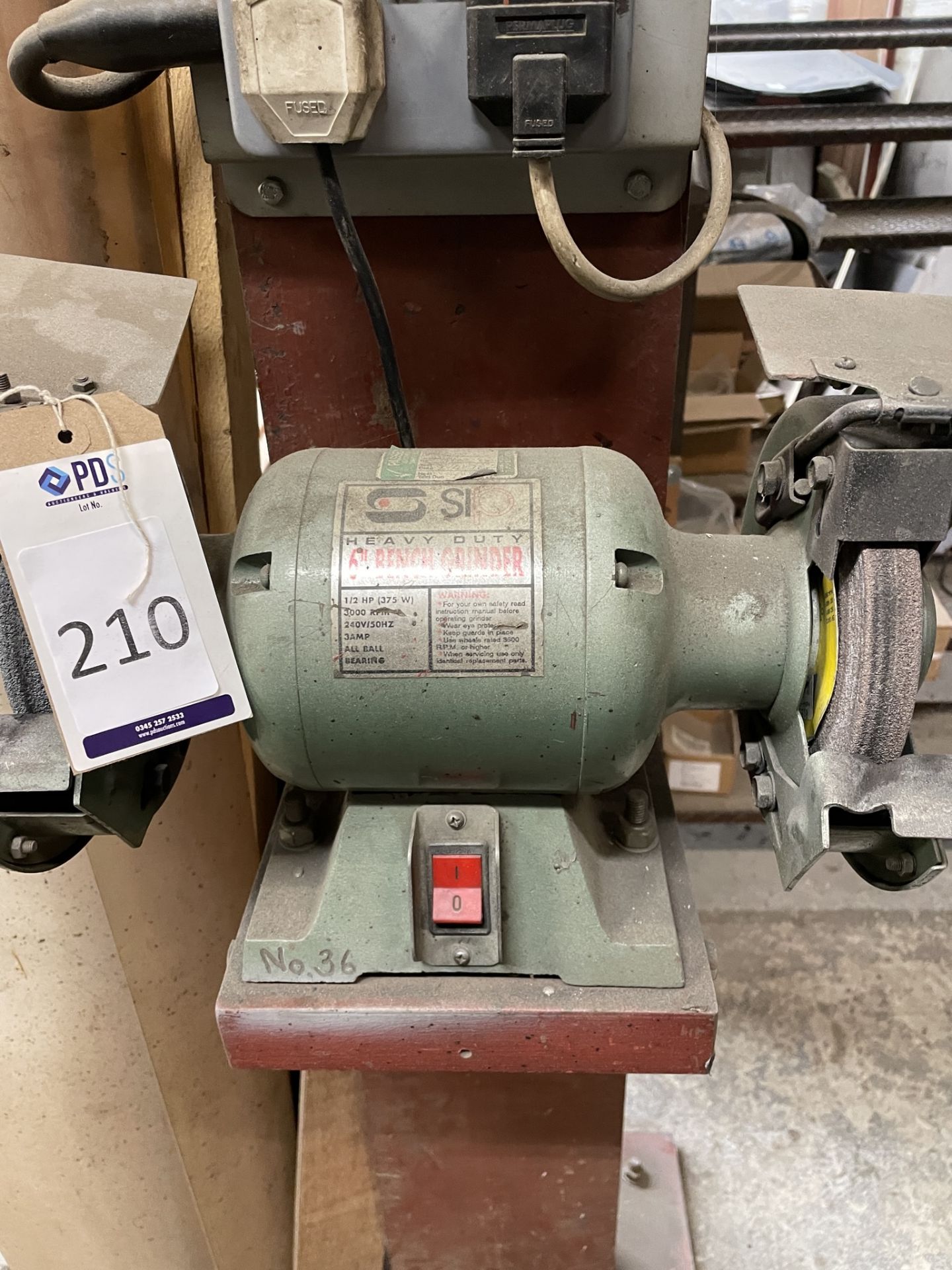 SIP 6” Heavy Duty Bench Grinder, 240v (Location Hythe. Please Refer to General Notes)