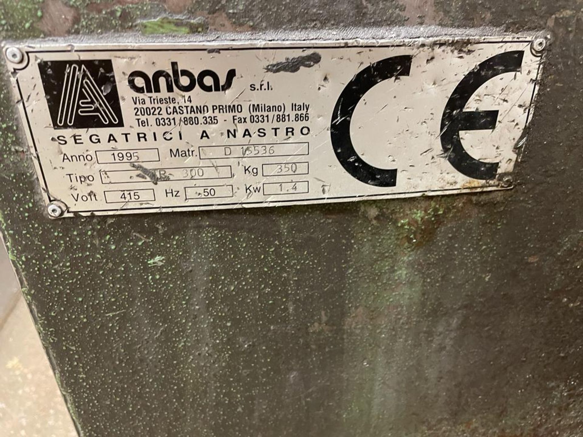 Anbas TR300 Horizontal Band Saw (1995), Machine Number 15536 (Location Hythe. Please Refer to - Image 2 of 2