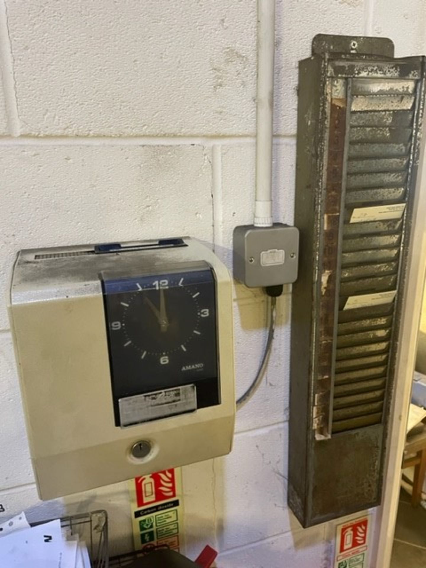 Electronic Time Recorder & Card Rack (Location Colchester. Please Refer to General Notes)