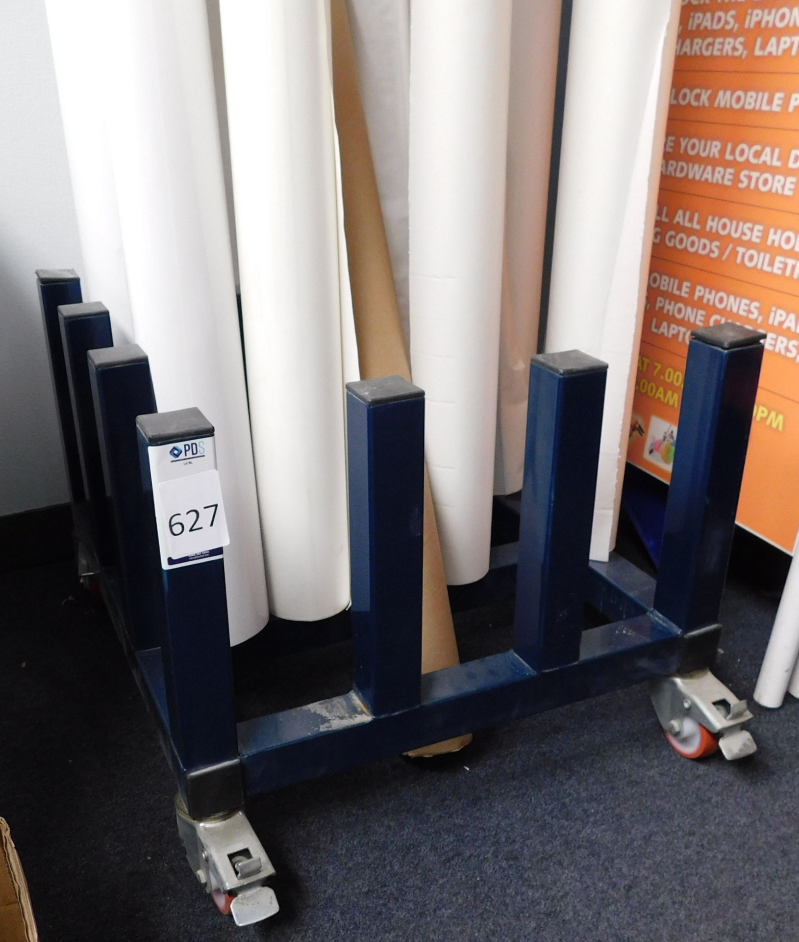Mobile Vinyl Trolley & Content of Vinyl Rolls (on mezzanine) (Location Rochdale. Please Refer to - Image 2 of 2