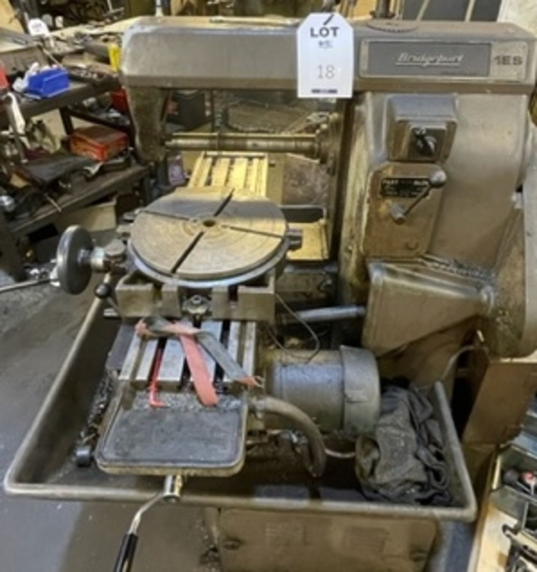 Bridgeport 1ES Slot Cutting Machine with Adjustable Table Feed with Fitted Rotary Table, Arbor & - Image 2 of 3
