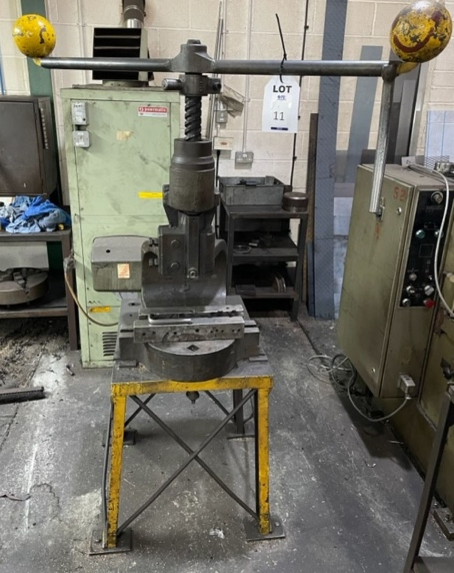 Norton 600 Fly Press on Fabricated Steel Stand (Location Colchester. Please Refer to General Notes)