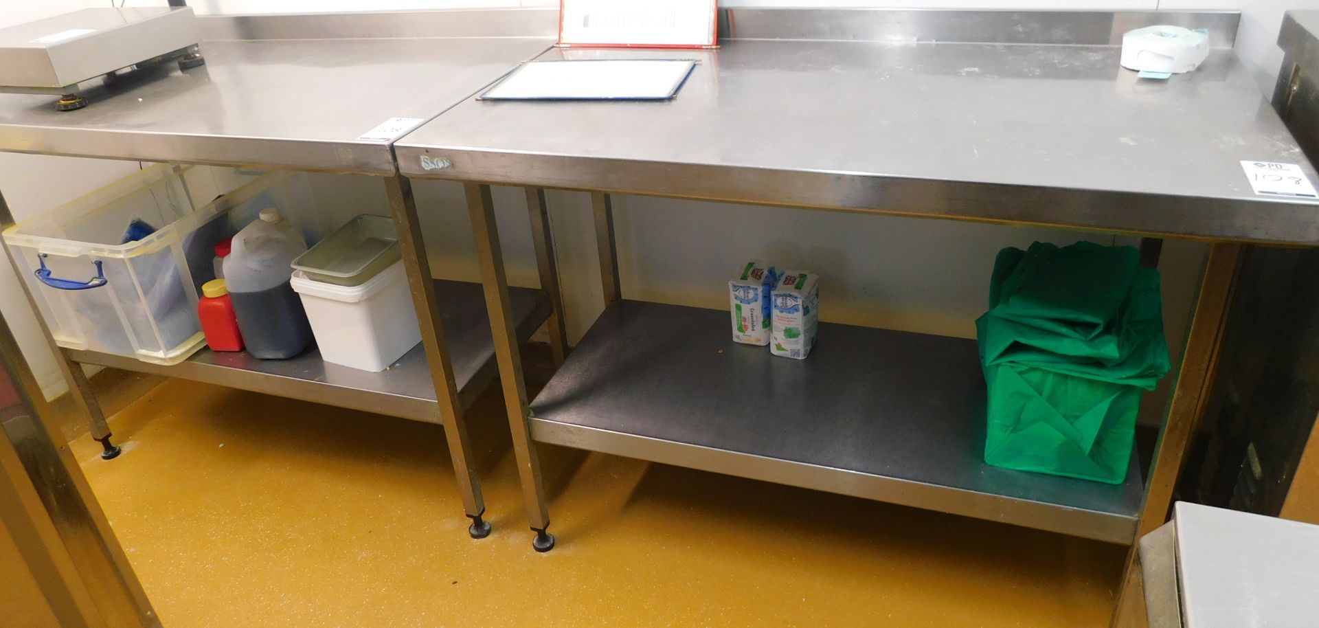 2 Stainless Steel Preparation Tables (Location: Thame. Please Refer to General Notes)