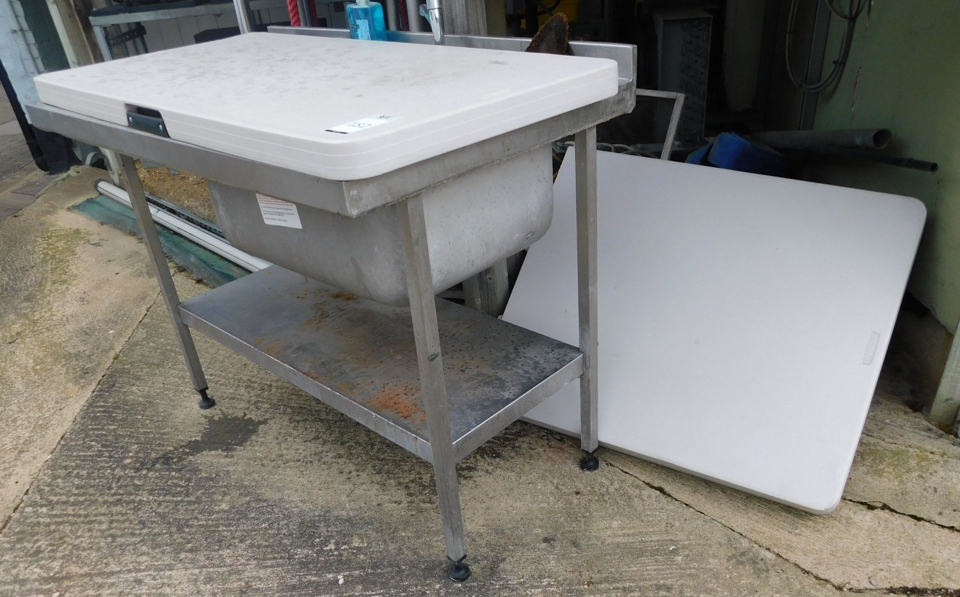 Stainless Steel Sink & 2 Folding Tables (Location: Thame. Please Refer to General Notes) - Image 2 of 2