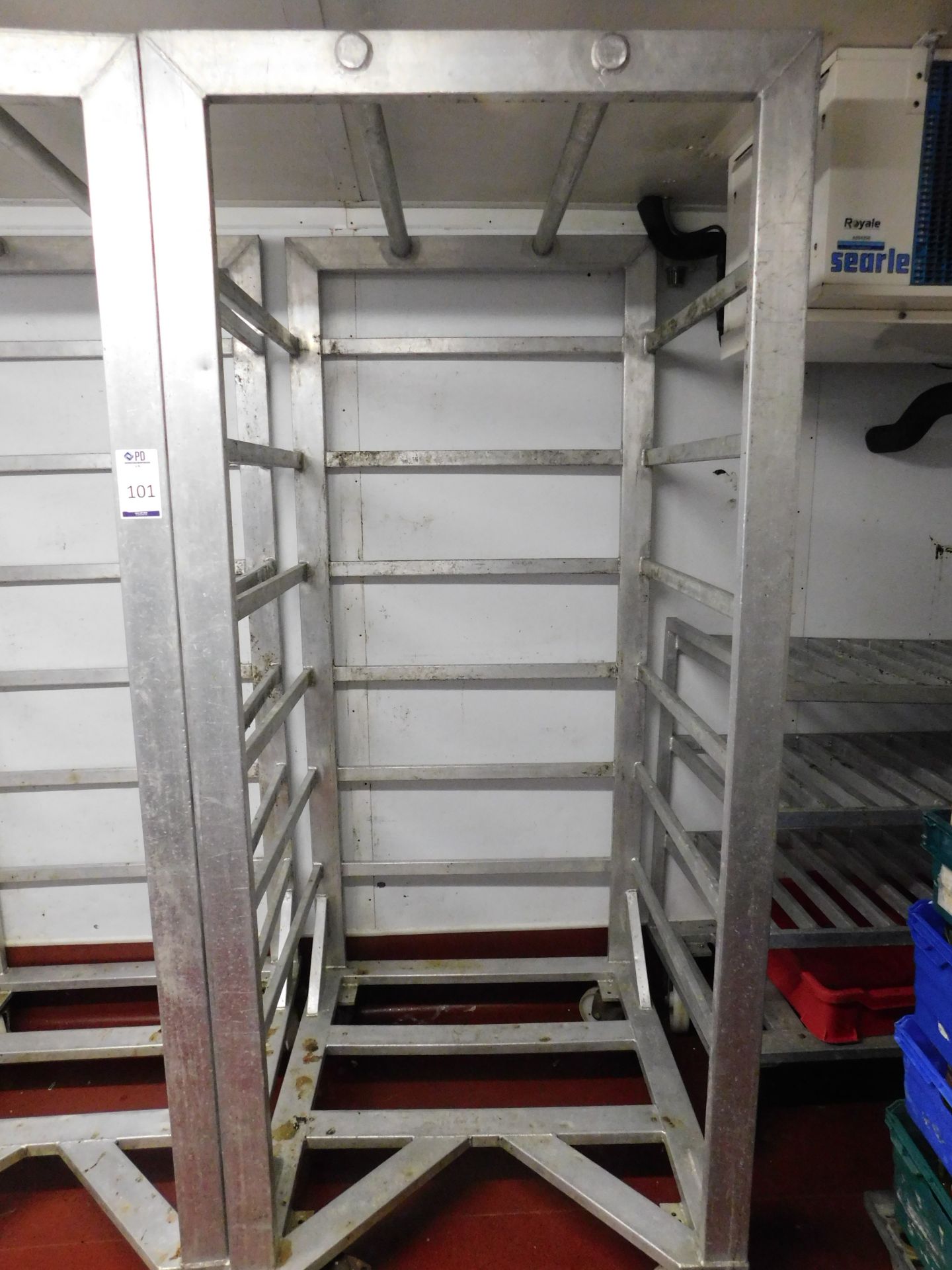 3 Aluminium Multi-Tiered Produce Trollies 970mm x 900mm x 2150mm (Location: Thame. Please Refer to