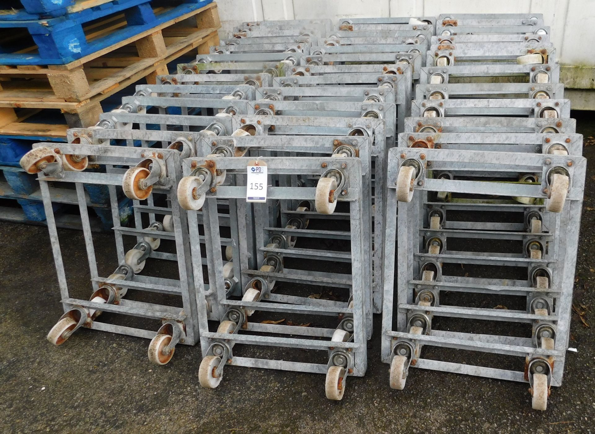 Approximately 35 Galvanised Metal Tray Dollies (Location: Thame. Please Refer to General Notes)