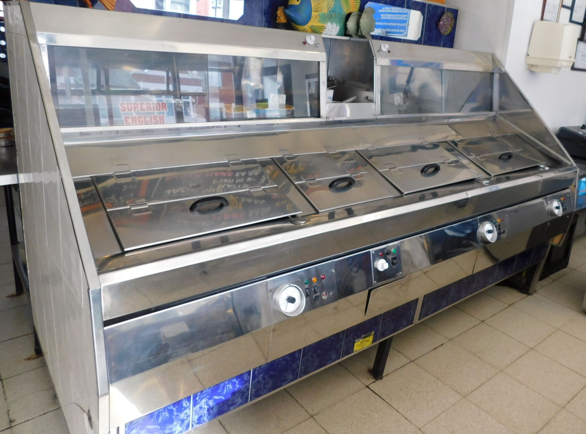 Stainless Steel Chip Fryer & Warming Range, 259cm x 108cm x 148cm (Buyer to Provide Qualified