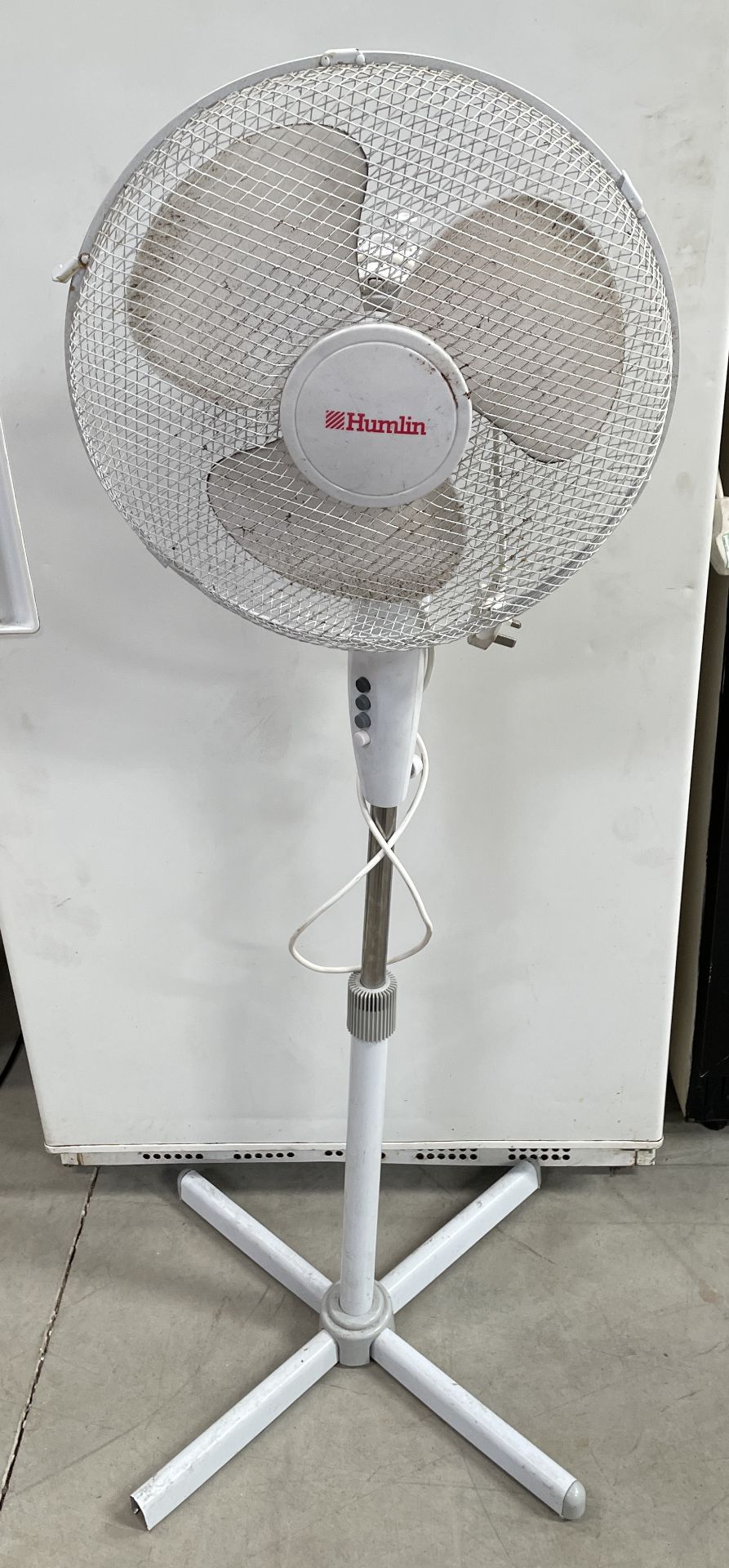 Two Humlin Pedestal Fans (Location Brentwood. Please Refer to General Notes)