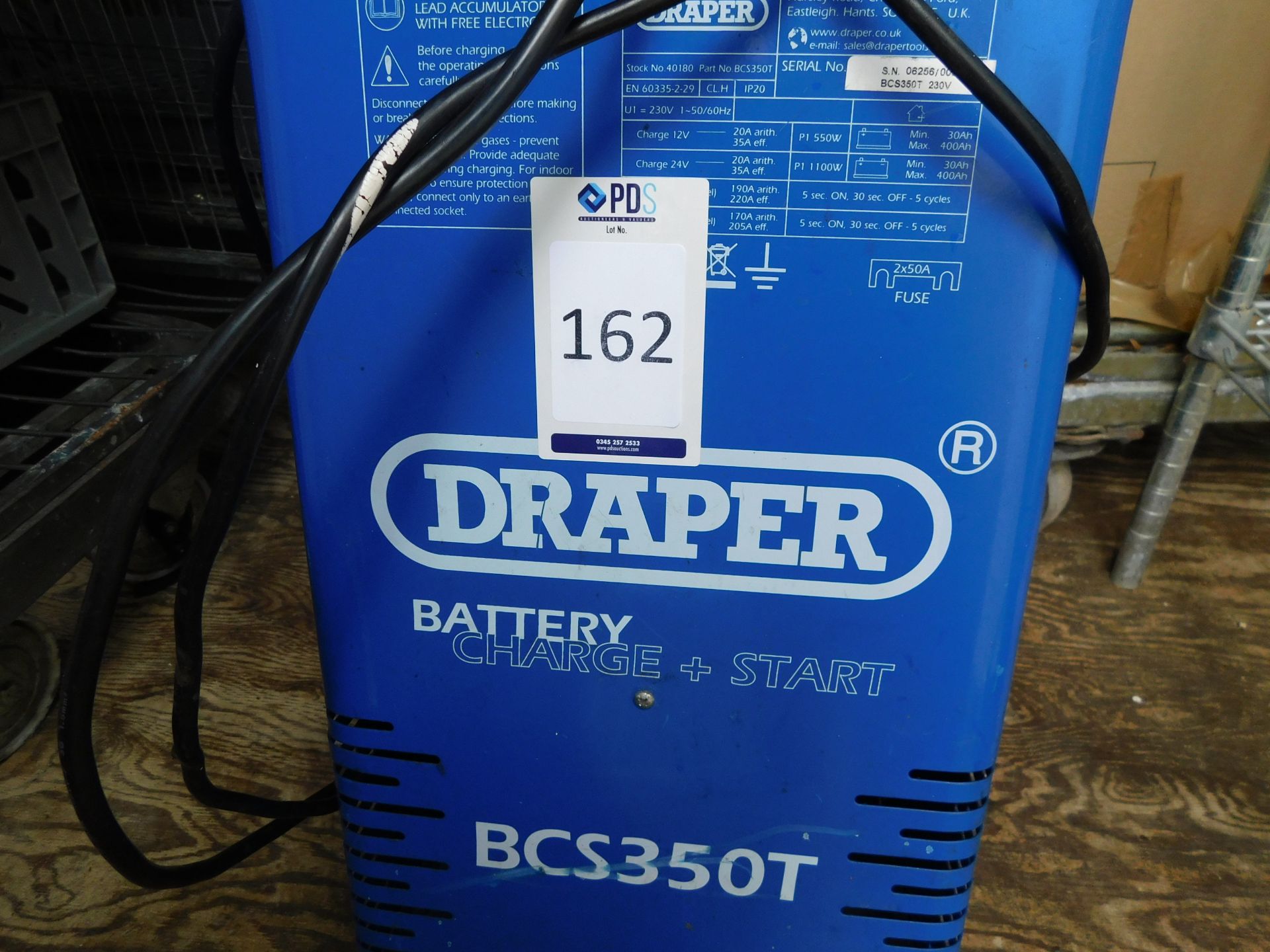 Draper BCS350T Battery Start/Charge (Location: Thame. Please Refer to General Notes) - Image 4 of 5