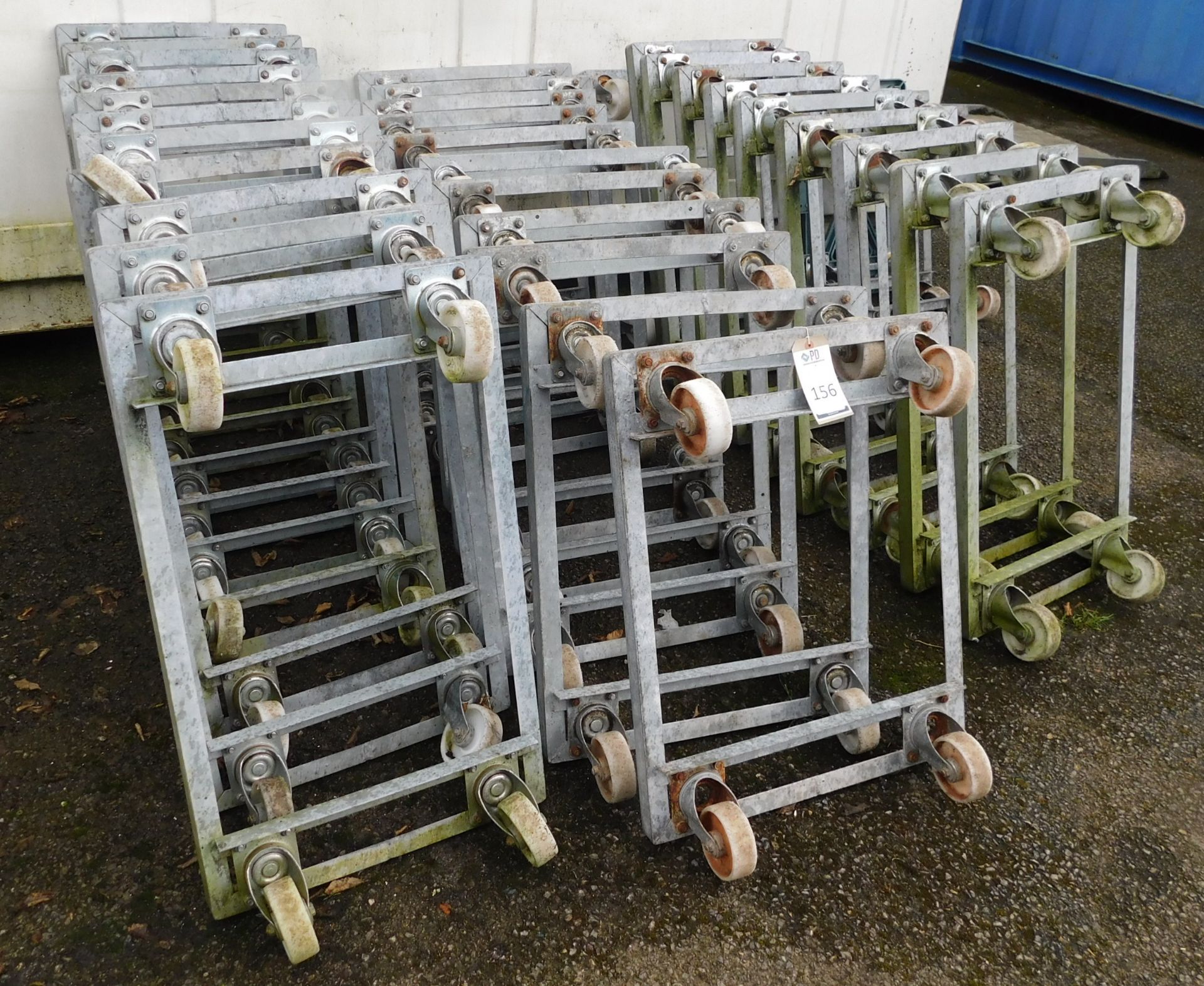 Approximately 35 Galvanised Metal Tray Dollies (Location: Thame. Please Refer to General Notes)