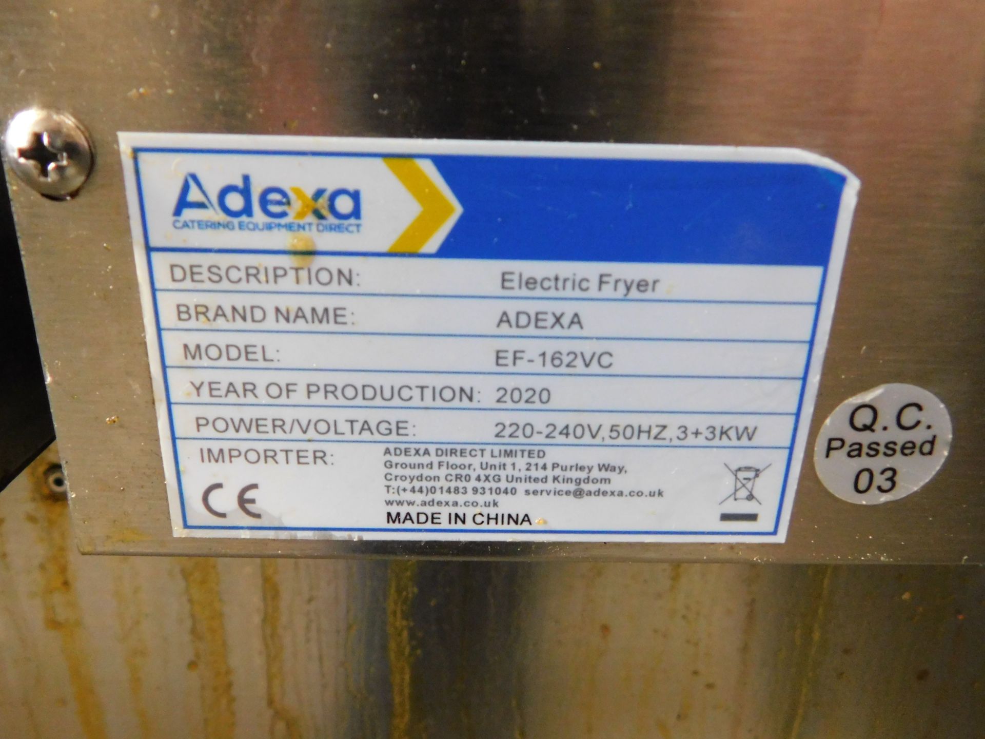 Adexa EF-162VC Double Deep Fat Electric Fryer (Location Brentwood. Please Refer to General Notes) - Image 6 of 6