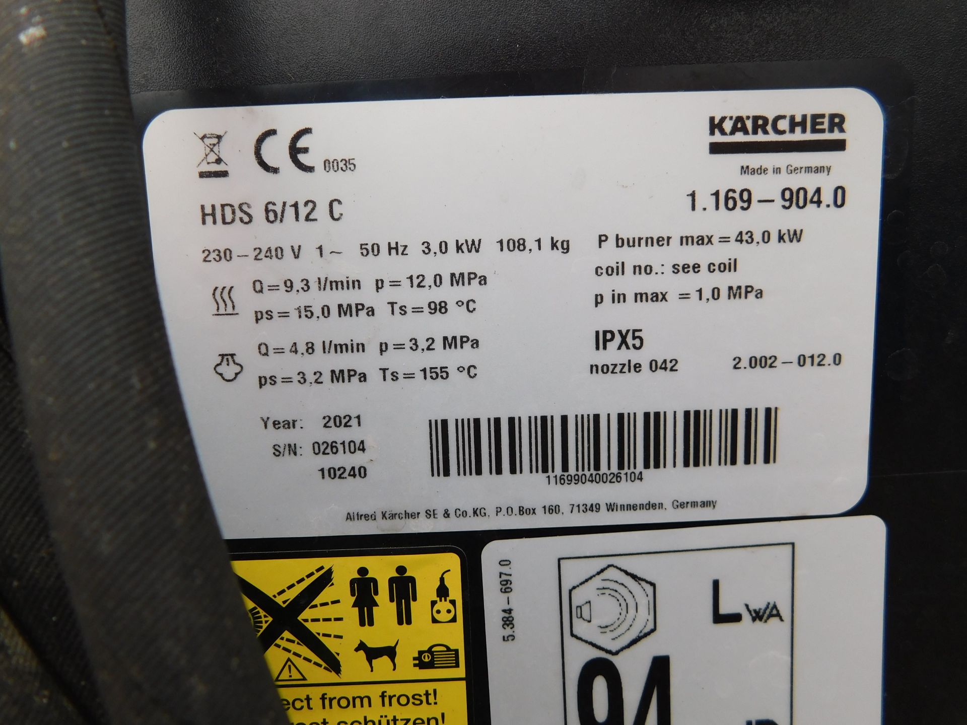 Karcher HDS 6/12C Pressure Washer (2021) (Location: Thame. Please Refer to General Notes) - Image 6 of 6