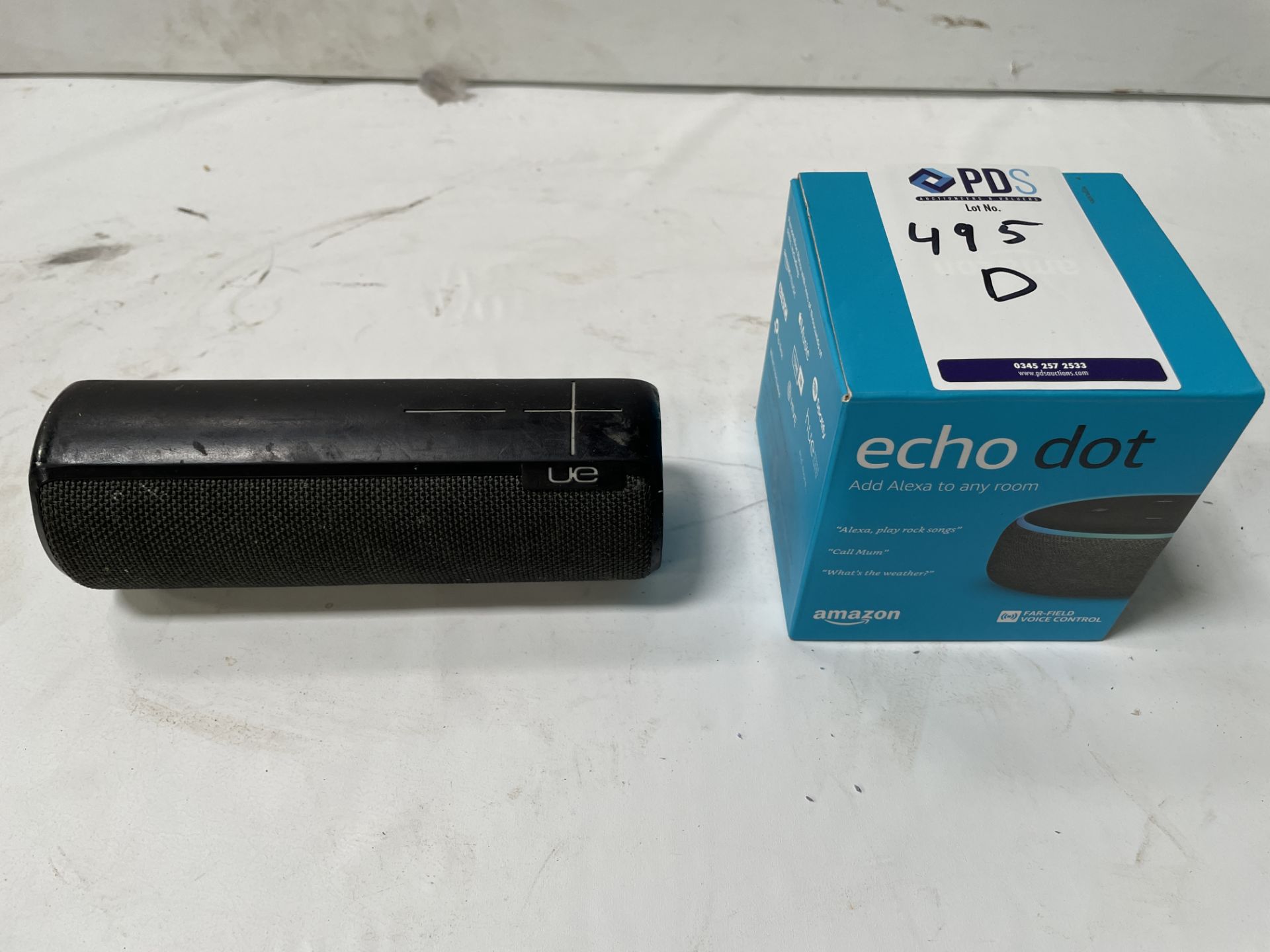 UE Bluetooth Speaker & Amazon Echo Dot (Location Brentwood. Please Refer to General Notes)