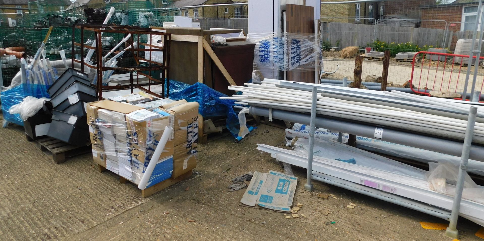 Large Quantity of Stillages & Crates to Include Soil Pipes, Fittings, Clips, Guttering etc. ( - Image 5 of 18