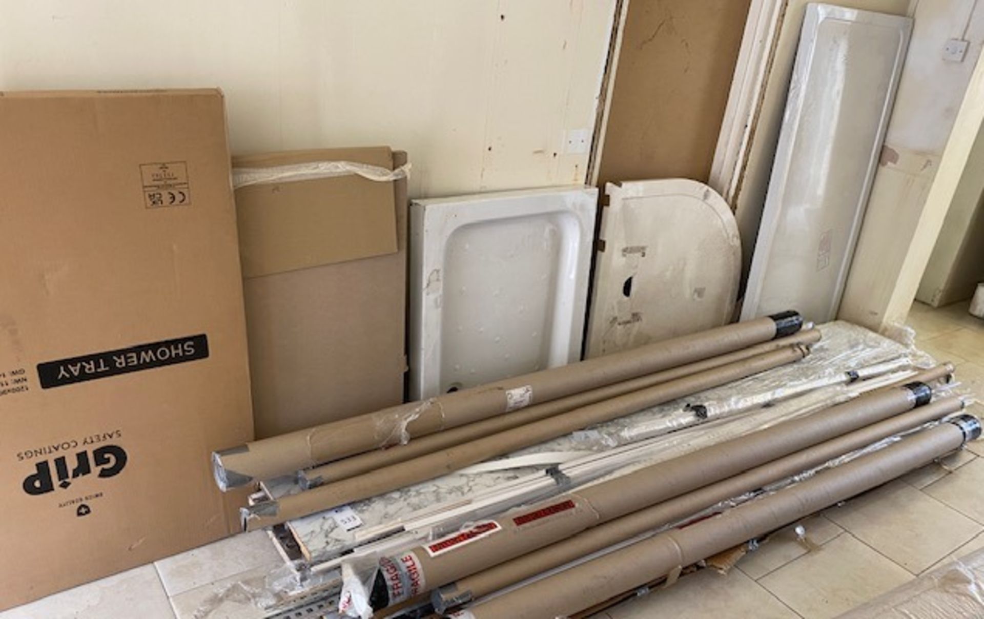 Quantity of Assorted Worktops & Trims (Roll of Carpet Not Included) (Location: MK2 2DD. Please Refer